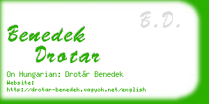 benedek drotar business card