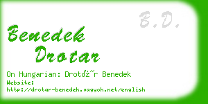 benedek drotar business card